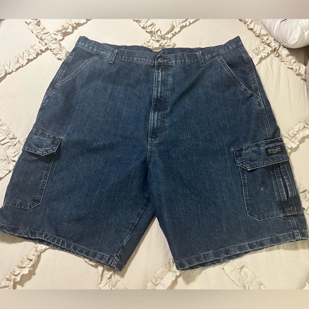 Dark tint jeans shorts, 42 waist, lightly used